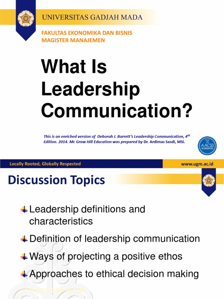 Leadership Depends on Effective Communication An Analysis of the Role