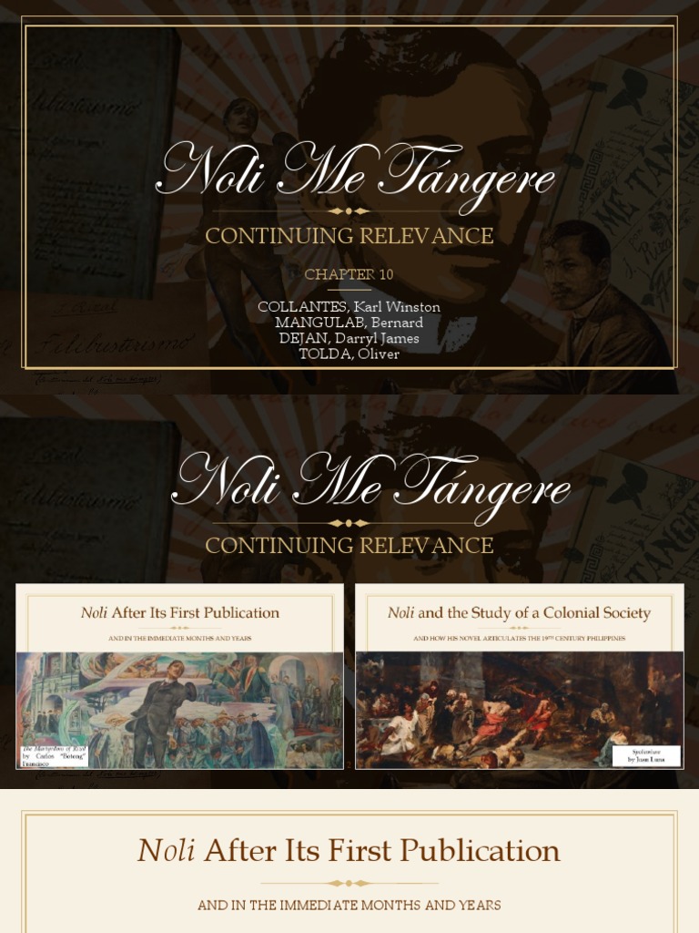 CHAPTER 10 Noli Me Tangere Continuing Relevance Tagalog Language Philippines