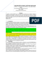 Determinación de Proteínas Por El Método Kjeldahl: Resumen