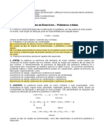 Lista de Exercícios - Polímeros e Tintas (Gabarito Das Objetivas)