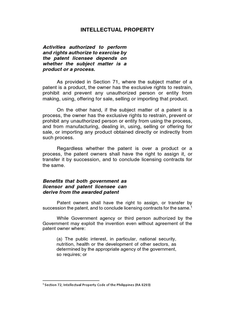 Intellectual Property Section 72, Intellectual Property Code of The