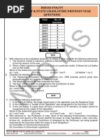 Indian Polity Parliament & State Legislature Previous Year Questions