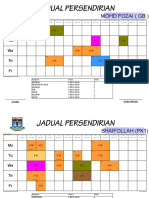 Jadual Persendirian: Mohd Fozai (GB)