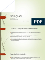 Biologi Sel (Pendahuluan) Pertemuan 1 (030919)