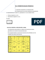 Ecuaciones de Area y Perimetro Mojado Prismatico