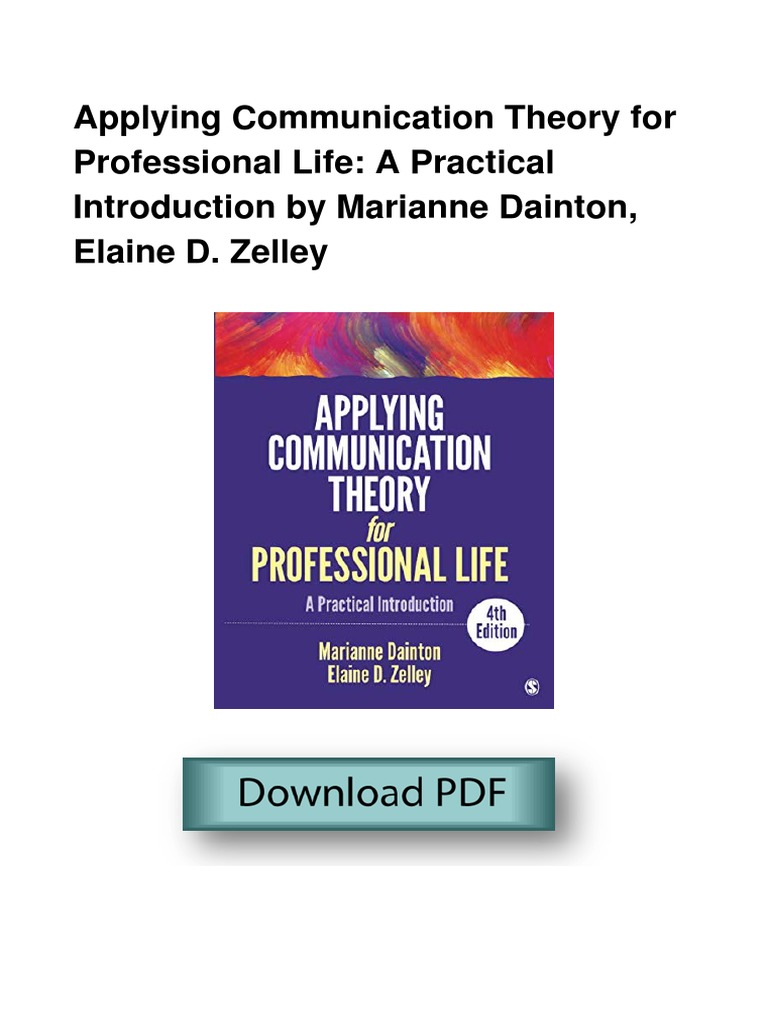 Applying Communication Theory in Practice | PDF | Human Communication ...