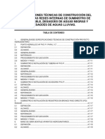 Especificaciones Técnicas de Construcción Del Diseño de Las Redes Internas de Suministro de Agua Potable