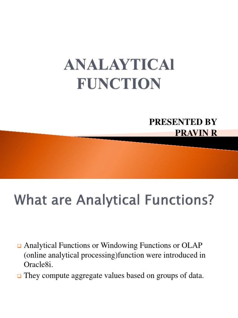 Oracle Analytical Functions Explained | PDF | Databases | Information ...