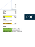 BMR Tdee Cutting: Weight (LBS) 170 Height (Inches) 70 Age (Years) 36 Activity Level 1.375