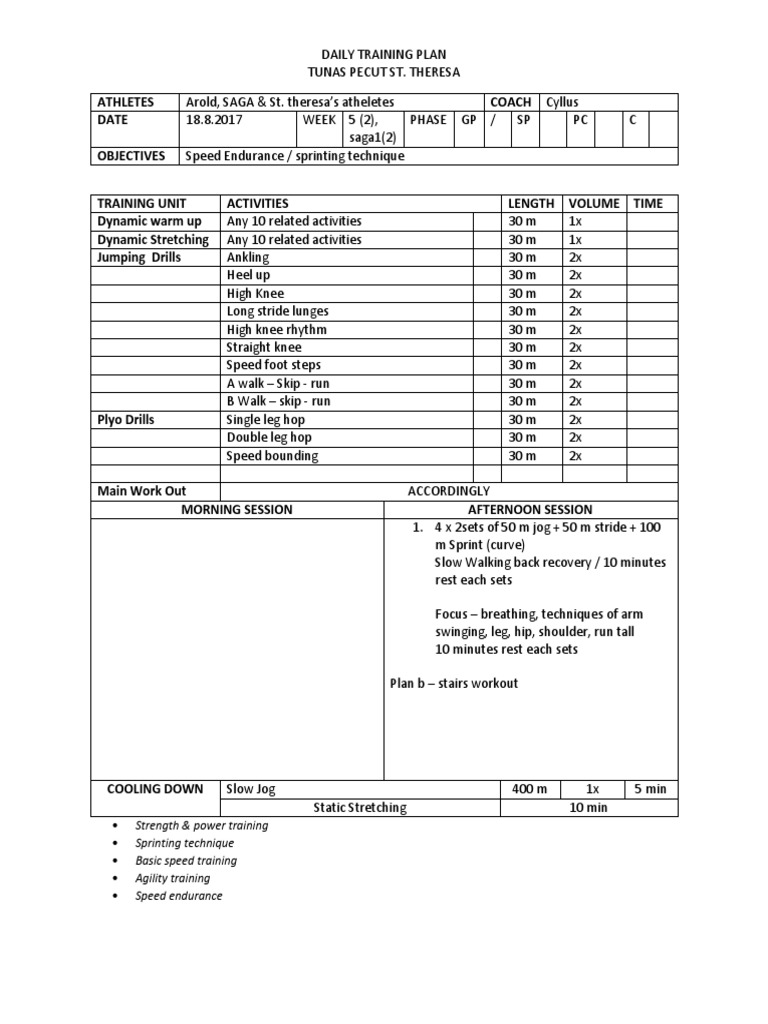 Cyllus Training Plan for Athletes | PDF | Recreation | Physical Exercise