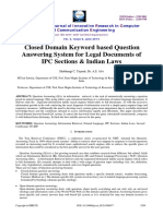 Closed Domain Keyword Based Question Answering System For Legal Documents of IPC Sections & Indian Laws