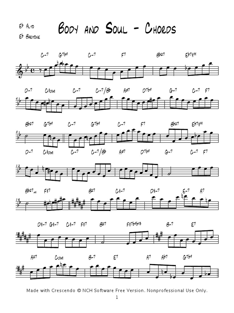 Body and Soul Eb PDF PDF