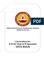 IIT Madras B.Tech. Curriculum for 2016 Batch Aerospace Engineering