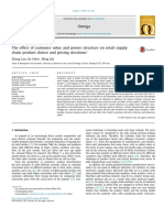 The Effect of Customer Value and Power Structure on Retail Supply c 2018 Ome