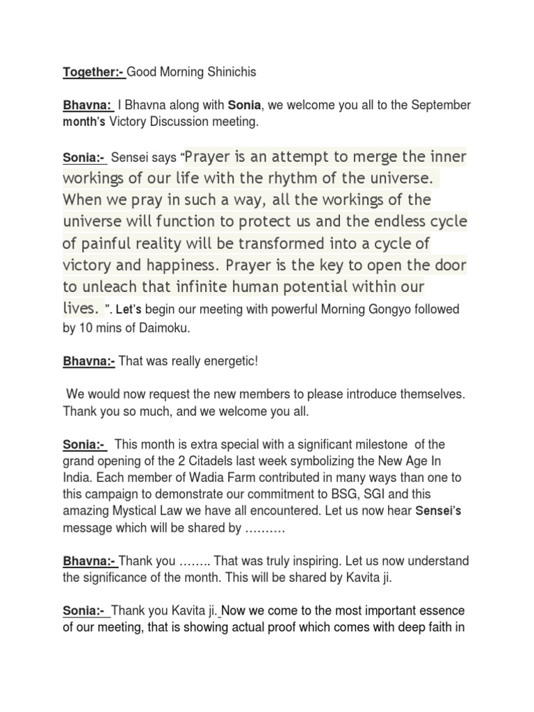 Emcee Script For Sept 2019 Pdf Religious Belief And Doctrine Religious Behaviour And Experience