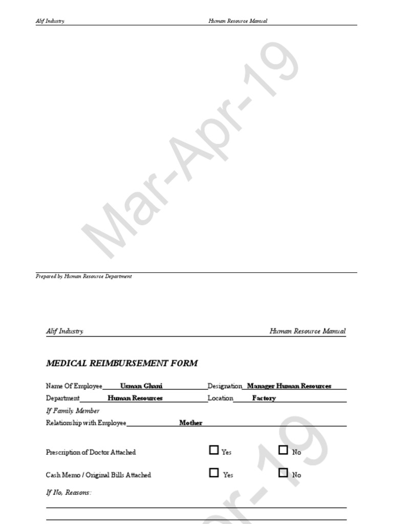 Medical Reimbursement Form PDF