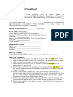 Equity Investment Contract: Amount of Investment: PHP - .00 in Cash Details of The Partnership