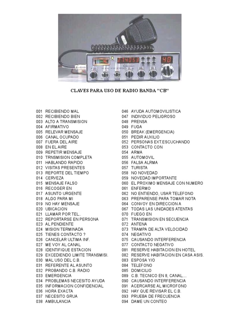 Claves para Uso de Radio Banda PDF Seguridad Pública Servicios