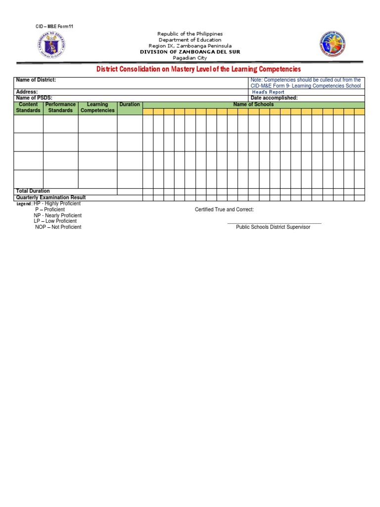 CID-M&E Form 9 Overview for Schools | PDF