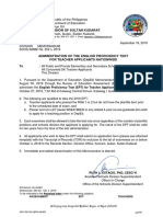 DM - SGOD-SMME No. 202, S. 2019 (Administration of EPT For Teacher Applicants)