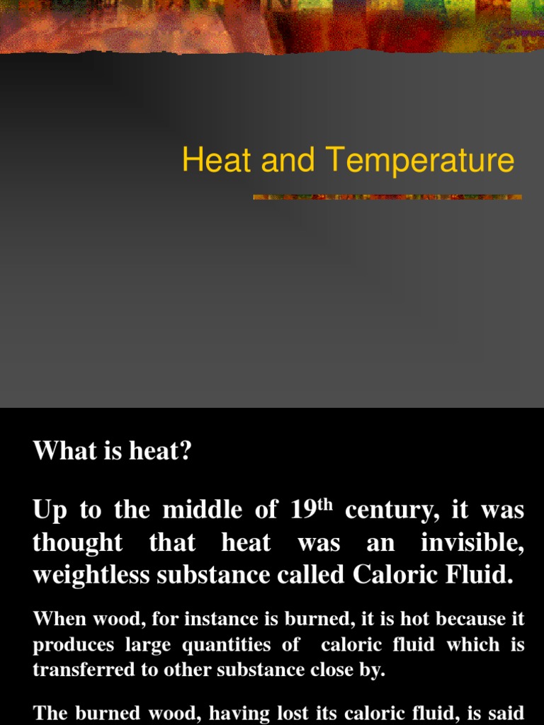 Heat and Temperature PDF Heat Calorie