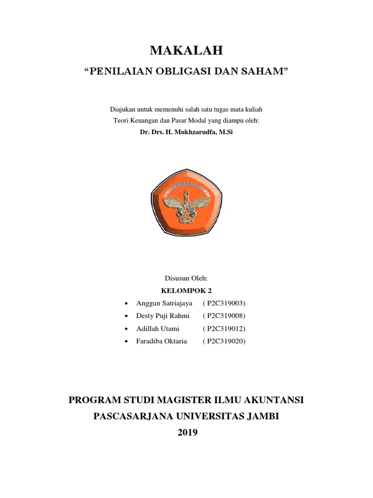 Makalah Penilaian Obligasi Dan Saham