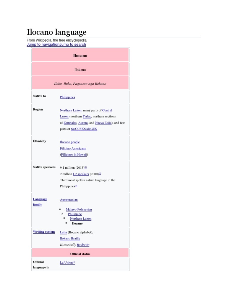Ilocano Language PDF Human Voice