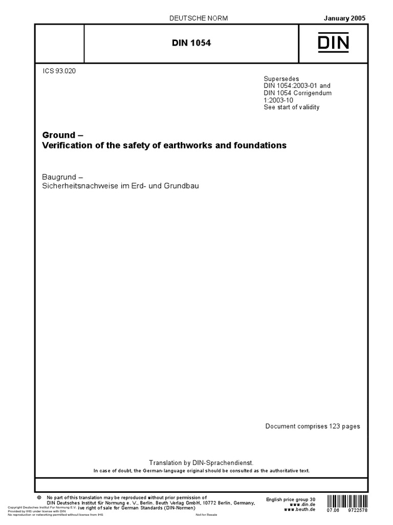 Din 1054 2005 Pdf Deep Foundation Geotechnical Engineering