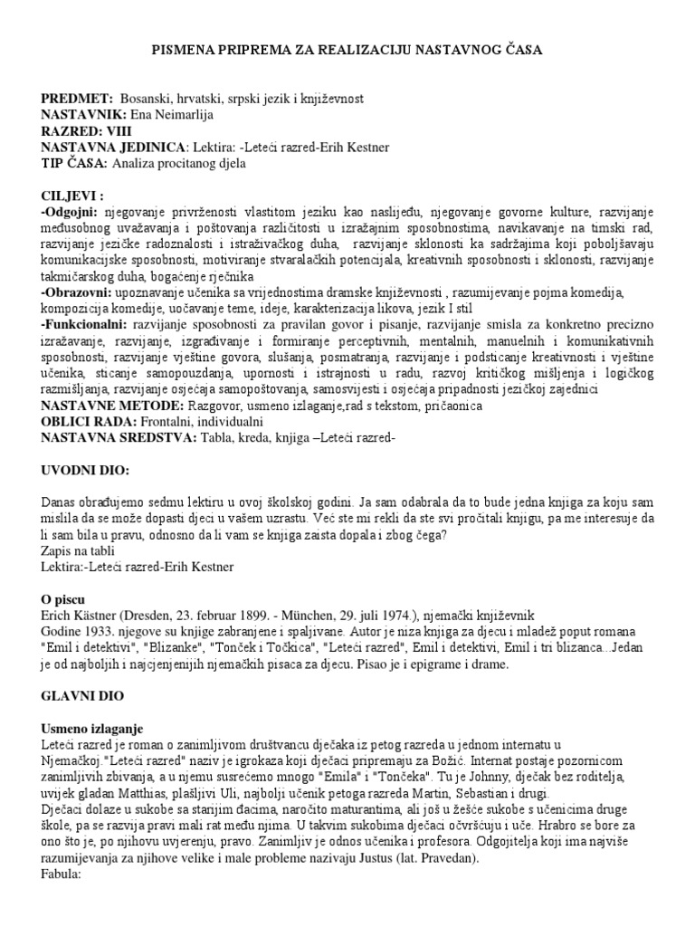 Lektira - Leteći Razred - E.kestner | PDF