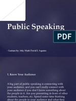 Public Speaking: - Lecture By: Atty. Mark David I. Aquino