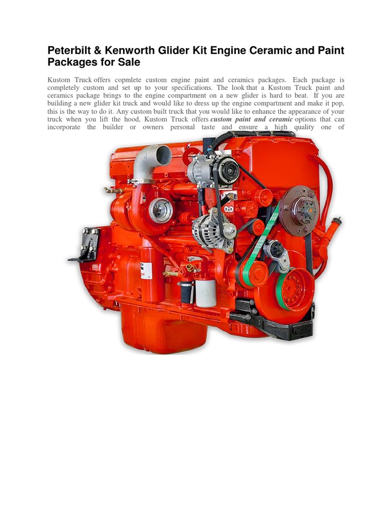 Peterbilt & Kenworth Glider Kit Engine Ceramic and Paint Packages For ...