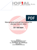 Maintenance and Service Manual For Elevator Control Valve: EV 100 Blain