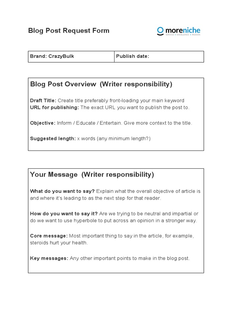 Blog Post Request Guidelines | PDF | Search Engine Optimization | Writers