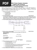 EE6501 Power System Analysis 2 Marks Wit