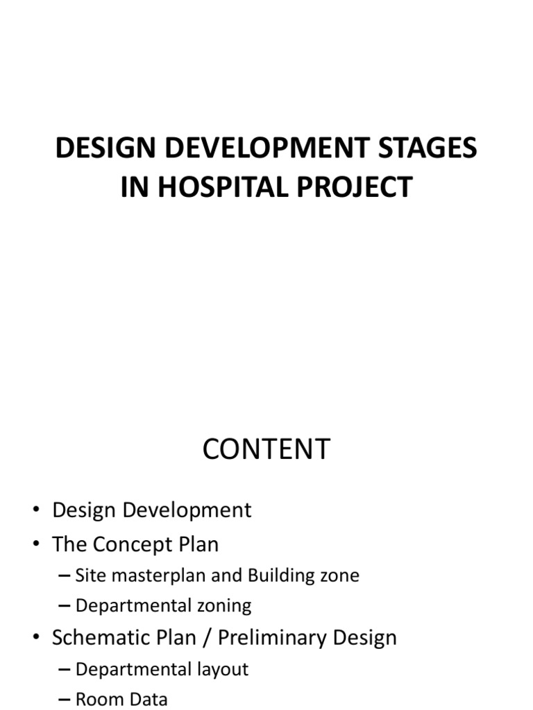 Hospital Project Design Development Stages | PDF | Architect | Patient