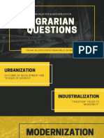 Agrarian Questions: Urbanization & Modernization