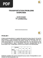 Transporatation Problems Exercises 