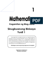 Math 1 LM S Binisaya Unit 1