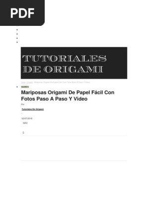 Mariposa Origami Origami Ocio
