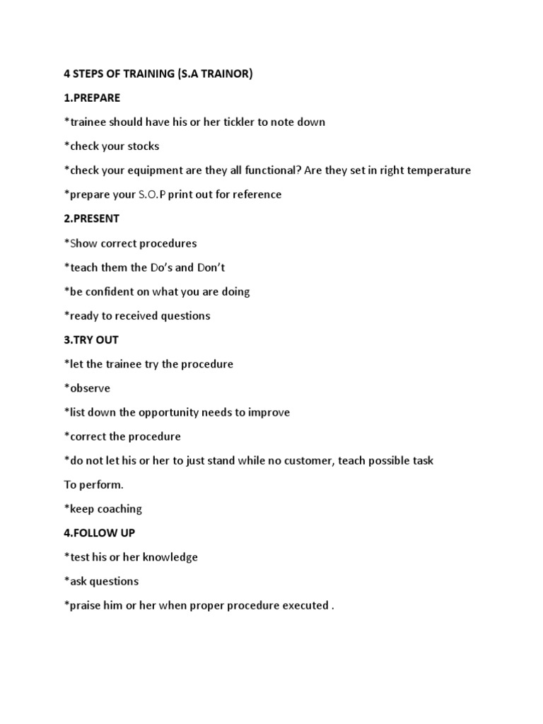 Jollibee's 4-Step Training Method | PDF