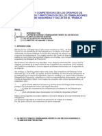 Competencias Órganos Representación Trabajadores en Seguridad y Salud