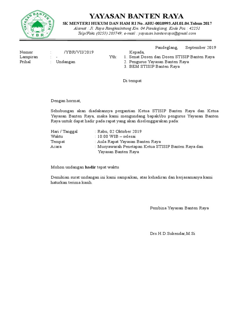 Download 64+ Contoh Surat Surat Undangan Rapat Terbaik Gratis