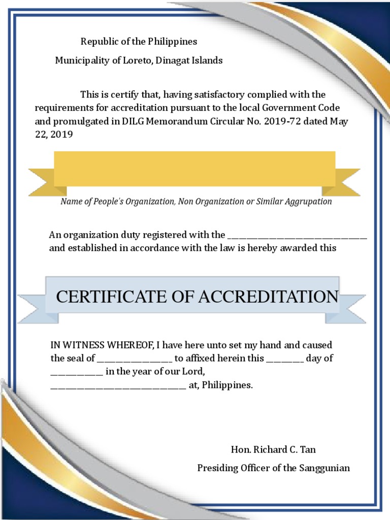 Certificate of Accreditation Loreto | PDF