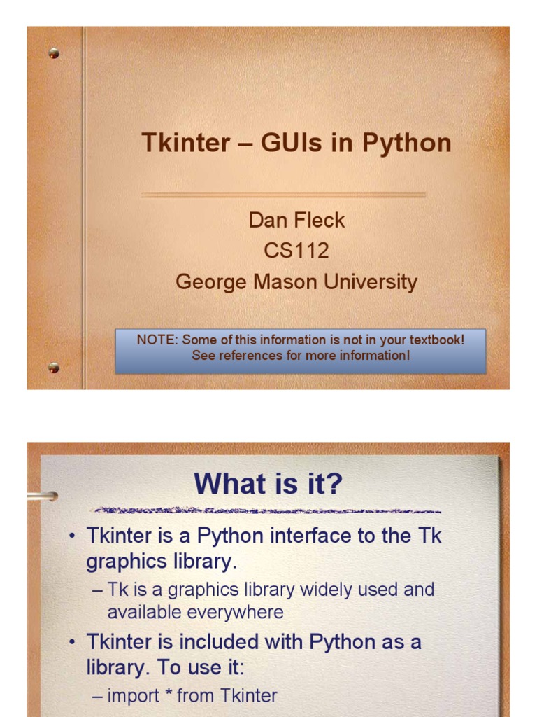 Tkinter - GUIs in Python | PDF | Widget (Gui) | Graphical User Interfaces