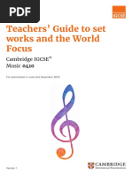 Teachers' Guide To Set Works and The World Focus: Cambridge IGCSE Music 0410