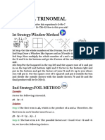 General Trinomial: 1st Strategy:Window Method