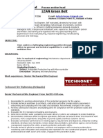 Confidential Resume of Experienced Process Engineer