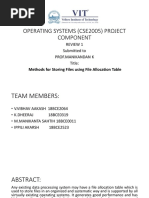 Operating Systems (Cse2005) Project Component: Review 1 Submitted To Prof - Manikandan K Title