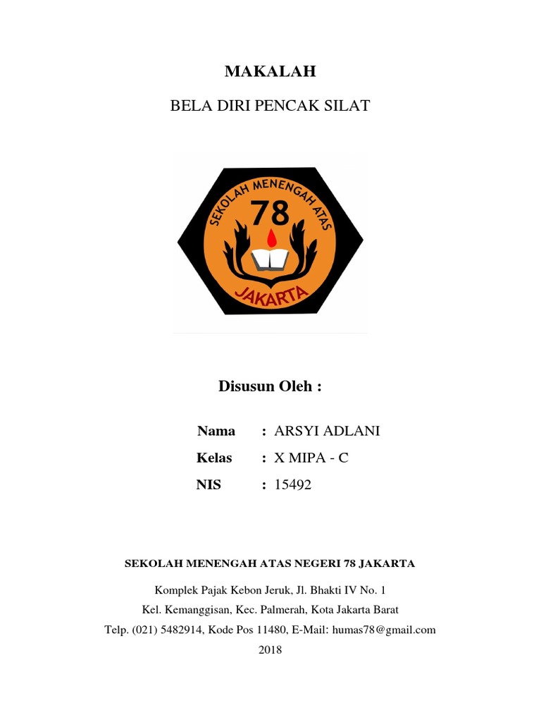 Makalah Olahraga Materi Pencak Silat Oleh Arsyi Adlani