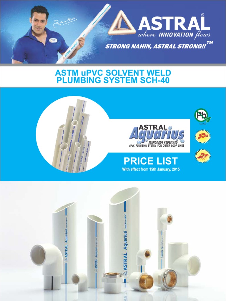 Astm Upvc Solvent Weld Plumbing System Sch40 Price List PDF